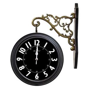 GB2303 교육용 양면 벽시계 진밤색 블랙 제조한국 양면시계 인테리어시계 유아동시계 교육용시계