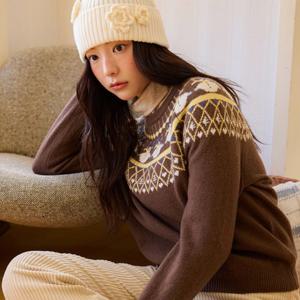 [올리브데올리브]눈사람모티브자수 풀오버 OK5WPA09