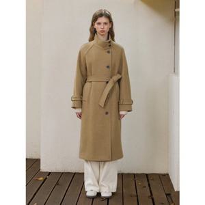 [올리브데올리브] OE5WHB63 하이넥 부클 롱코트