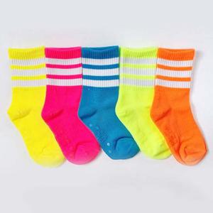 초등양말 흰색세줄 형광색 5족 어린이 선물