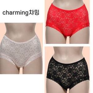 (챠밍)앞면 망사 플라워 인견 여성 팬티 GWM