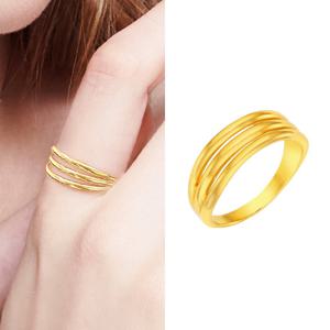 [골드피아] 24K 순금 행운 트리플 반지