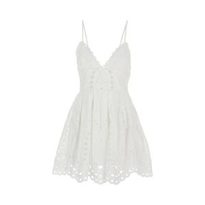 CHARO RUIZ Nix White Dress with Thin shoulder straps and Flared Skirt in Cotton Blend Woman 263602WHITE