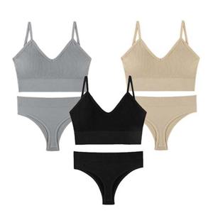 여자 베이직 스타일 심리스 브라 팬티 고품질 1P 이너