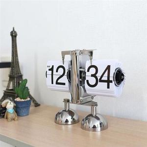 침실 공부방 카페 인테리어 화이트 플립 탁상시계 플립시계 시계