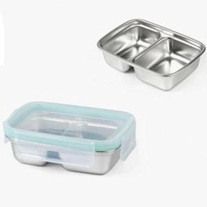 스텐락 밀폐용기 반찬통 나눔접시 런치박스 2구 300ml