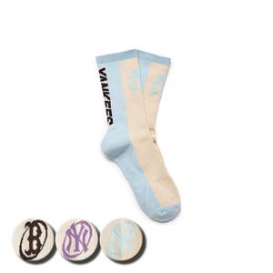 MLB 컬러 블록 양말 3ASOHB25N