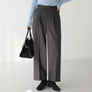 [피핀] 710994 윈터 헤링본 핀턱 기모 뒷밴딩 슬랙스