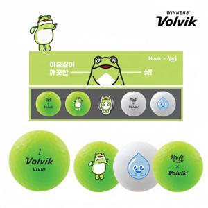 볼빅 골프공 볼마커 선물세트 비비드 참이슬 한정판 3피스 4구