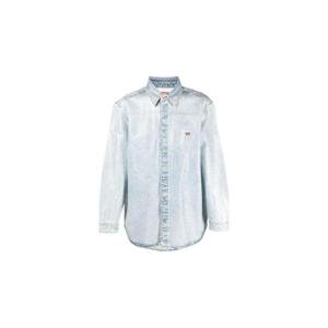 25 FW 디젤 디젤 로고 자수 데님 셔츠 A07111007H8 TP446099965