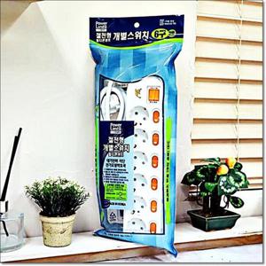 절전형 콘센트 개별 멀티탭 6구 3호 비닐 2.5미터