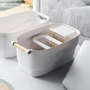 수납정리함 정리의달인 우드손잡이 팬트리 보관바스켓