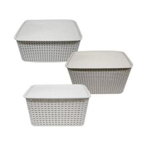 뚜껑 바구니 수납 정리함 사각 바스켓 박스 소 랜덤