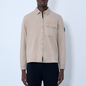 25 FW 스톤 아일랜드 시그니처 콤파스 와펜 집업 포켓 셔츠 베이지 L1S151200008 S00WN V0
