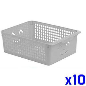 귀여운 스마일 키즈바구니 5호-색상랜덤 x10개 수납함