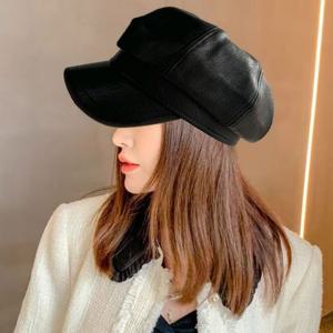 여자 시크 패션 팔각 레자 모자 헌팅캡 빵모자