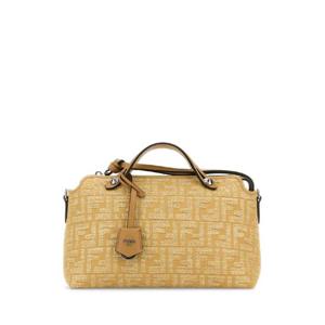 FENDI Embroidered raffia medium By The Way handbag 8BL155AV23 F1TCC