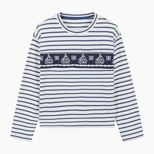 [베네통]돛단배 자카드 스트라이프 티셔츠 (BATS12511)