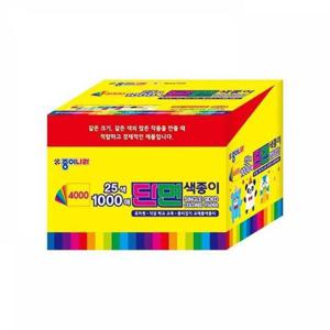 종이나라 단면색종이 25색1000매 6cm