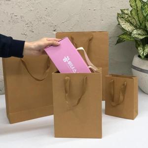 크라프트 무지 세로 직사각쇼핑백 종이가방 미니