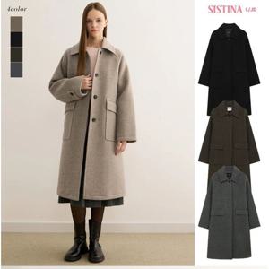 [시스티나]여성 울 블렌드 래글런 오버핏 롱 코트
