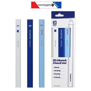모닝글로리 와이드 스케치 연필세트 2B (3개)