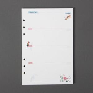 포켓 앵무새 6공 다이어리속지(A5) 주간 다이어리리필