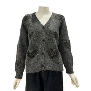 [나인스텝]브이넥 하트 스팽글 가디건N25NW5433