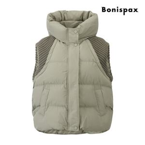 보니스팍스  니트 믹스 하이넥 패딩 베스트 (XPCVT004M0)