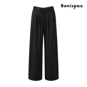 보니스팍스  벨티드 핀턱 기모 슬랙스 (XPCPT004M0)