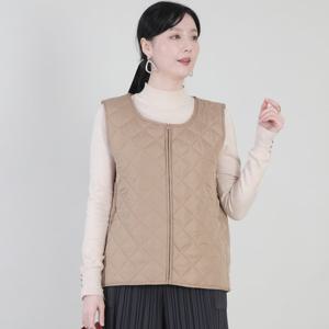 애비뉴투지 엄마옷 다이아 퀼팅 누빔 지퍼 여성 봄 가을 간절기 조끼 V11551
