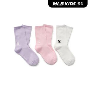 [MLB키즈 공식]26N 골지 일대일 양말 3번들 MLB (L.Pink)7ASOB136N-00PKL