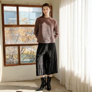 [요이츠]8부 패딩 플리츠 팬츠 블랙_YJ10WNPSL03