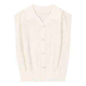[베스띠벨리]플리티드 오픈카라 니트 베스트 BJVCH2957 B