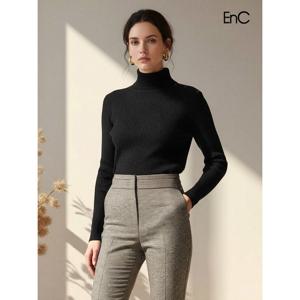 [이엔씨][ENC] 단추장식 골지 터틀넥니트 (ENKT14T02A)