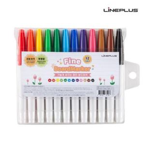 라인플러스 화인 세필 화이트 보드마카 12색 세트