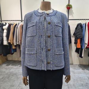 [더아이잗]더아이잗 울 블렌드 프린지 트위드 재킷 IRAA0JK091