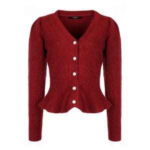 [레코브](레코브) 진주 프릴 니트 가디건(LC31D2KC905X)