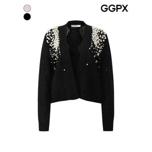 [GGPX]진주 숄더 포인트 오픈 니트 가디건 (GPBKG019F)