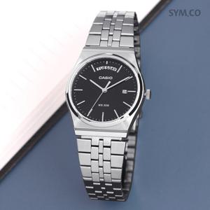 카시오 MTP-B146D-1A 레트로 빈티지 라운드 데이데이트 남자 메탈 시계 d