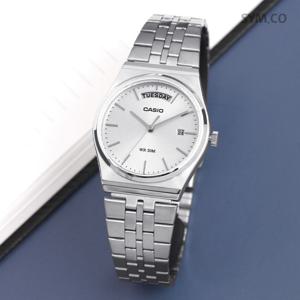 카시오 MTP-B146D-7A 레트로 빈티지 라운드 데이데이트 남자 메탈 시계 d