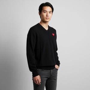 꼼데가르송 AZ N002 레드 하트 로고 패치 스웨터