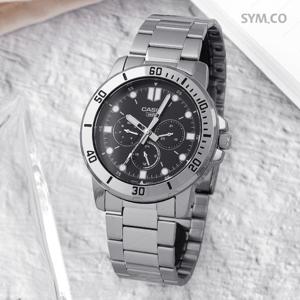 카시오 MTP-VD300D-1E 다이버룩 빈티지 다기능 스포츠 남자 메탈 시계 d