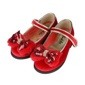 프렌치캣 (Q56DG3051R1) RED 벨벳 플랫 구두