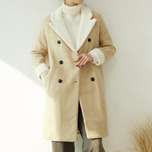 [모리스커밍홈] 더블 배색 Fur카라 누빔코트_M2512CT609D