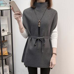 [모리스커밍홈] 반폴라 드롭숄더 롱 니트 베스트_M2512KV605D