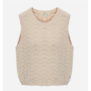 [써스데이아일랜드]물결조직 라운드넥 베스트 T256MVT131W