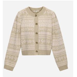 [써스데이아일랜드]리본 자카드 니트 가디건 T258MCD241W