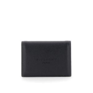 GIVENCHY Black Card Holder with Embossed Logo Lettering on the Front in Leather Man BK60G1K21L001