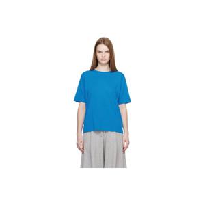 드리스반노튼 티셔츠 블루 코튼 티셔츠 261358F110001